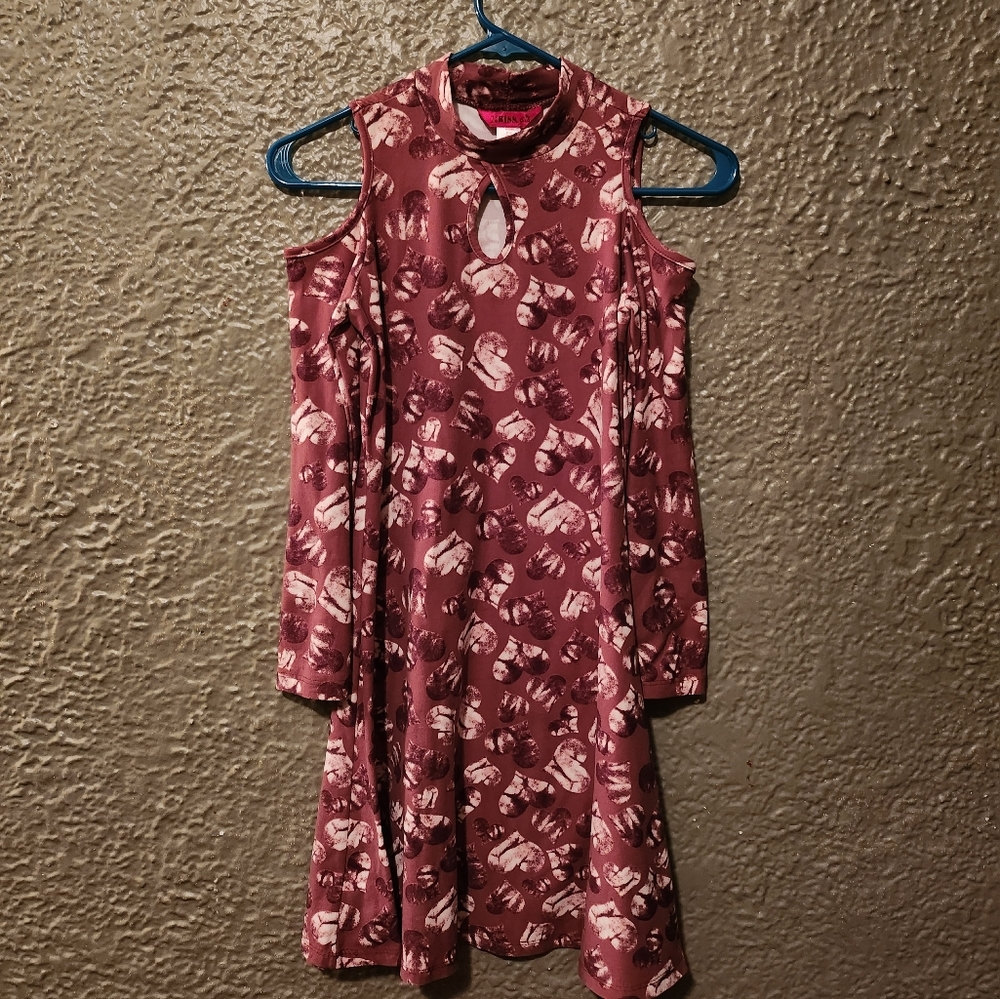 Burgundy Hearts Dress